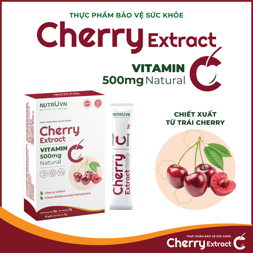  Bổ sung vitamin C tăng cường miễn dịch Cherry Extract (10 gói)