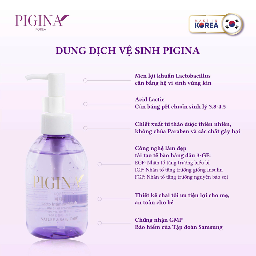 Dung dịch vệ sinh phụ nữ Pigina 150ml - Pigina Lacto Intimate Wash