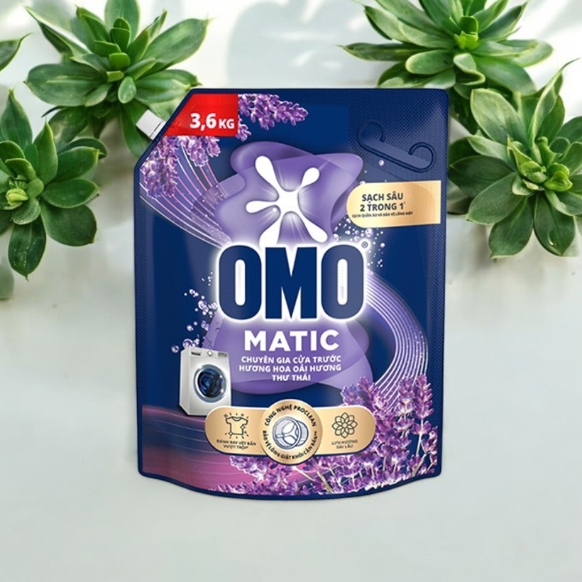 Nước giặt OMO Cửa Trước Hương Hoa Oải Hương Thư Thái 3.6kg